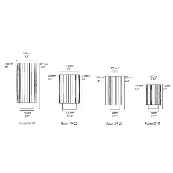 Lampe à poser CVL Ruban diamètre de la base 10cm - 8 finitions 2 tailles
