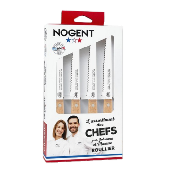 Coffret 4 pièces couteaux de table NOGENT Hêtre