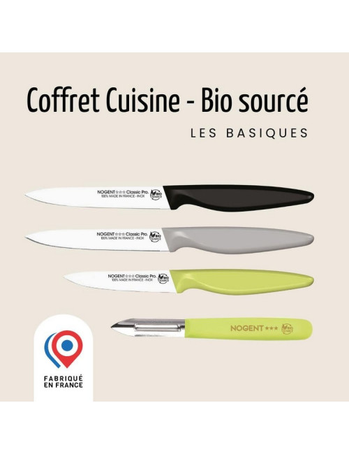 Coffret 4 pièces couteaux de cuisine NOGENT Biosourcé