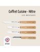 Coffret Chefs Cuisine Hêtre NOGENT 4 pièces couteaux