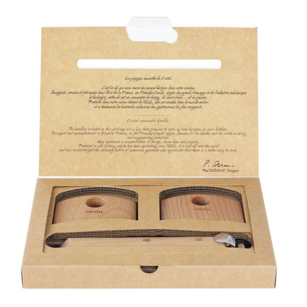 Set poignée et anses amovibles CRISTEL Casteline en bois - 3 finitions