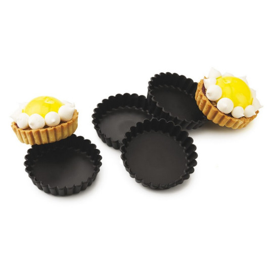 12 moules à tartelettes Exoglass MATFER ronds cannelés - 3 tailles