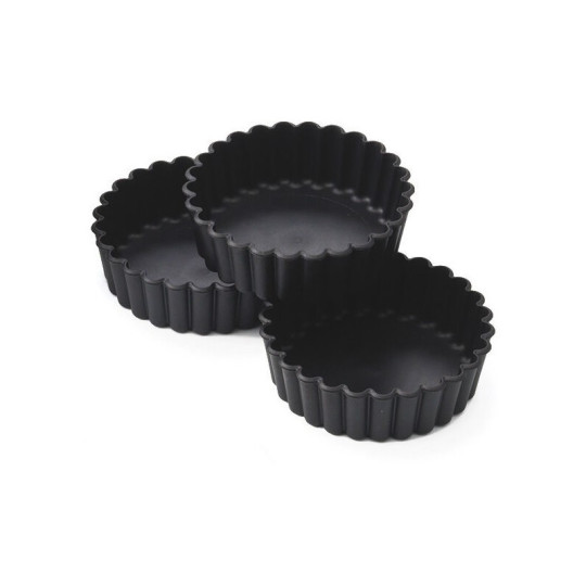12 moules tourtières Exoglass MATFER ronds cannelés 10cm