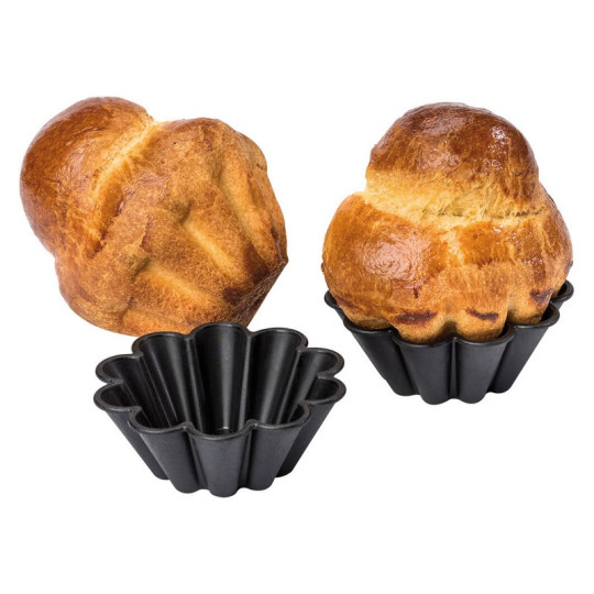 12 moules à brioches Exoglass MATFER 10 côtes - 2 tailles
