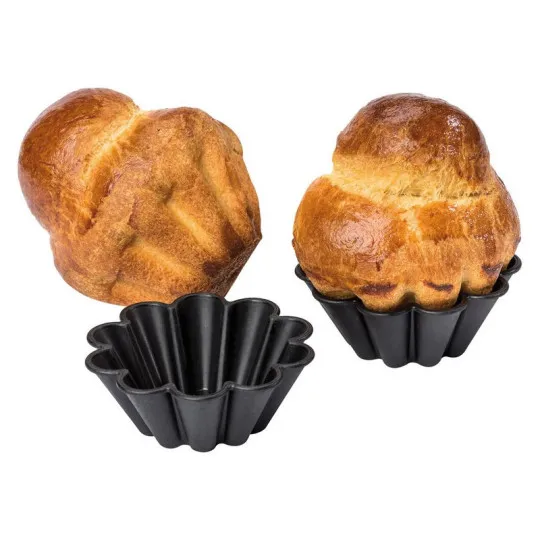 12 moules à brioches Exoglass MATFER 10 côtes - 2 tailles