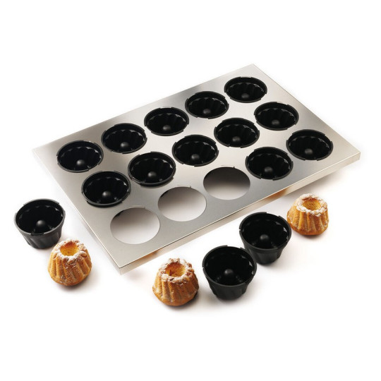 Moule plaque inox Exoglass MATFER 15 kouglofs 9cm