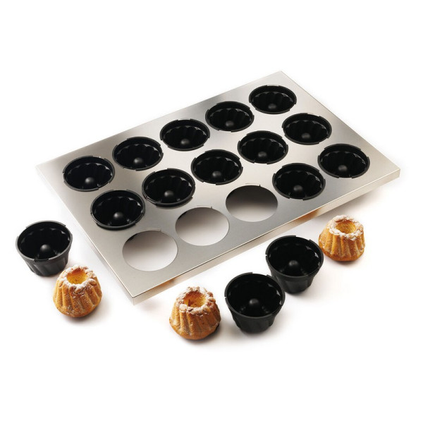 Moule plaque inox Exoglass MATFER 15 kouglofs 9cm