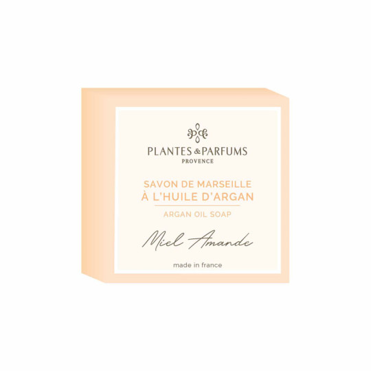 Savon de Marseille PLANTES & PARFUMS à la cire d'abeille 100g Miel Amande