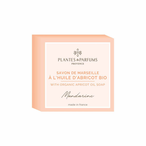 Savon de Marseille PLANTES & PARFUMS à l'huile végétale d'abricot 100g Mandarine