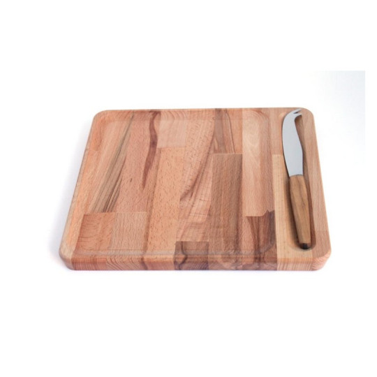 Plateau à fromages avec couteau ROGER ORFEVRE en bois de hêtre