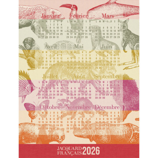 Torchon Le Jacquard Français Calendrier 2026 Coton 60x80cm