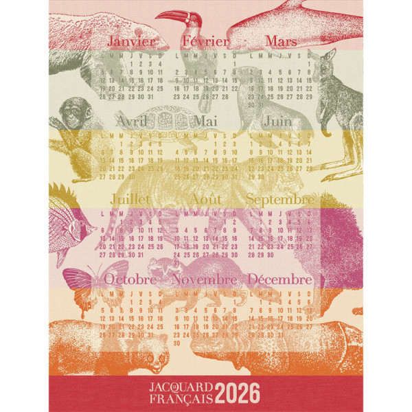 Torchon Le Jacquard Français Calendrier 2026 Coton 60x80cm