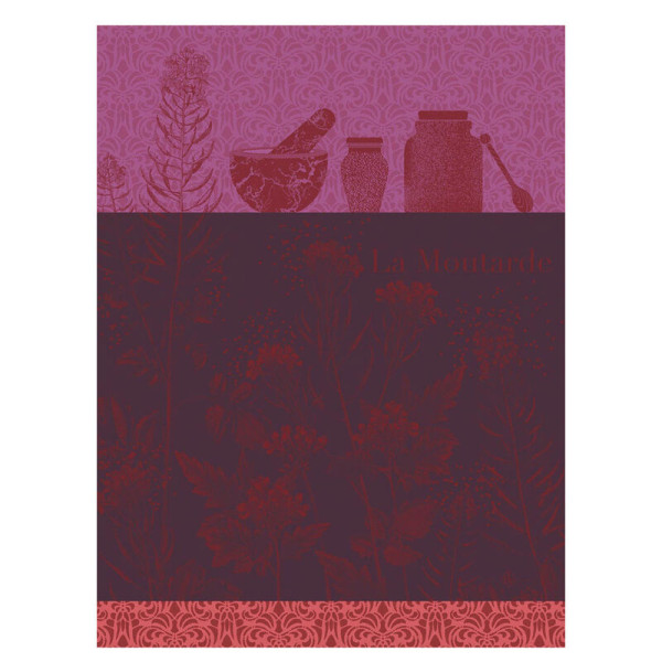 Torchon Le Jacquard Français Moutarde en Fleurs Coton 60x80cm - 3 coloris