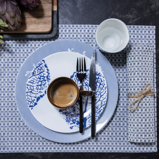 4 sets de table Le Jacquard Français Empreintes Tissage Coton enduit 50x36cm - 2 coloris