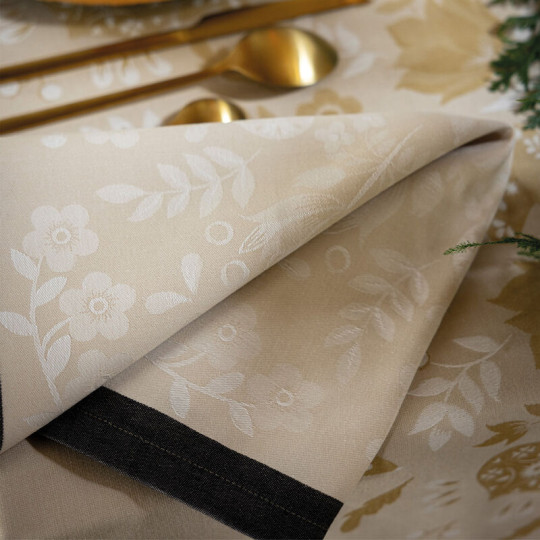 4 serviettes de table Le Jacquard Français Féerie Coton 55x55cm - 2 coloris