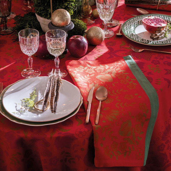 4 serviettes de table Le Jacquard Français Féerie Coton 55x55cm - 2 coloris