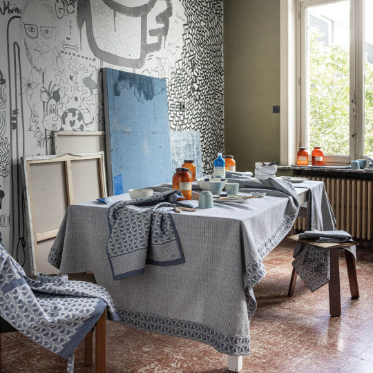 Nappe Le Jacquard Français Empreintes Coton - 2 coloris 3 tailles