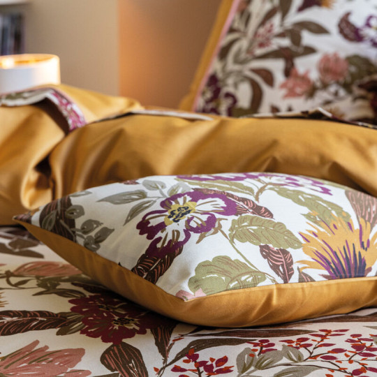 2 taies décoratives Le Jacquard Français Panache de Fleurs Coton 30x41cm