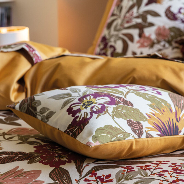 2 taies décoratives Le Jacquard Français Panache de Fleurs Coton 30x41cm