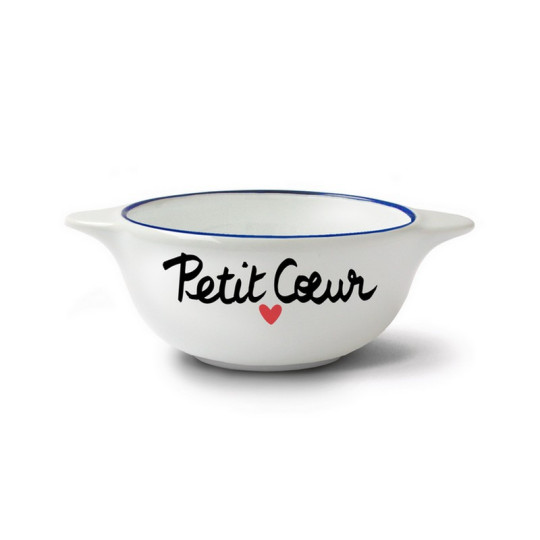 Bol breton revisité PIED DE POULE Petit coeur en faïence 12cm 30cl