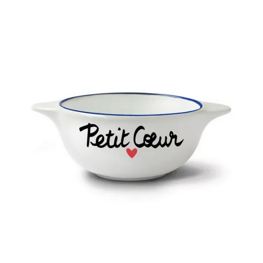 Bol breton revisité PIED DE POULE Petit coeur en faïence 12cm 30cl