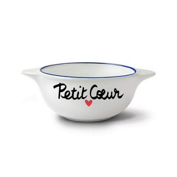 Bol breton revisité PIED DE POULE Petit coeur en faïence 12cm 30cl