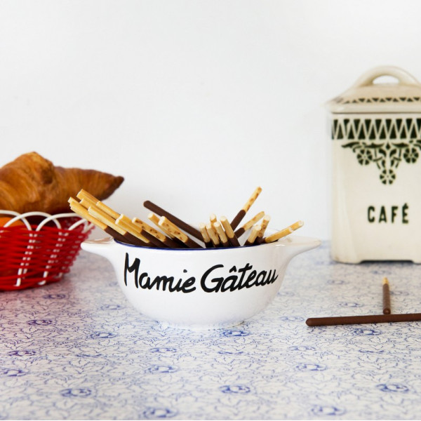 Bol breton revisité PIED DE POULE Mamie gâteau en faïence 12cm 30cl