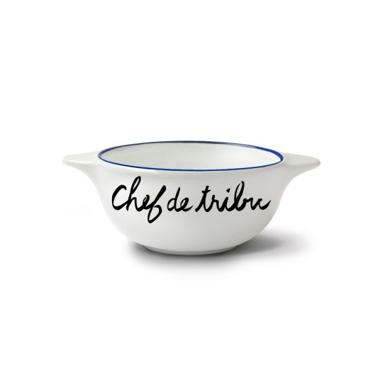 Bol breton revisité PIED DE POULE Chef de Tribu en faïence 12cm 30cl