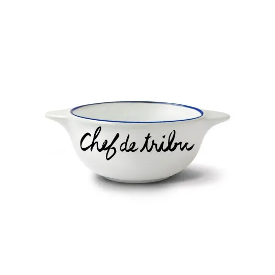 Bol breton revisité PIED DE POULE Chef de Tribu en faïence 12cm 30cl