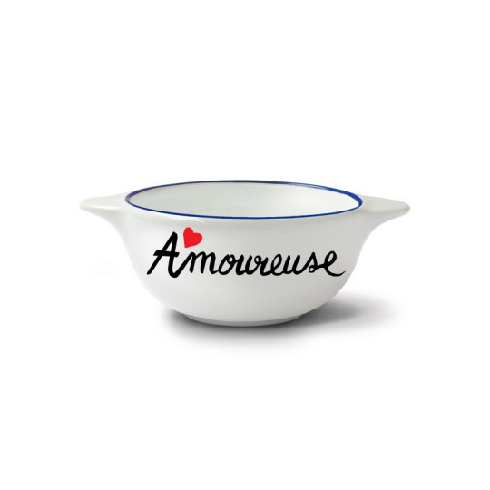 Bol breton revisité PIED DE POULE Amoureuse en faïence 12cm 30cl