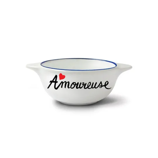 Bol breton revisité PIED DE POULE Amoureuse en faïence 12cm 30cl