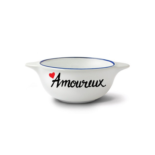 Bol breton revisité PIED DE POULE Amoureux en faïence 12cm 30cl
