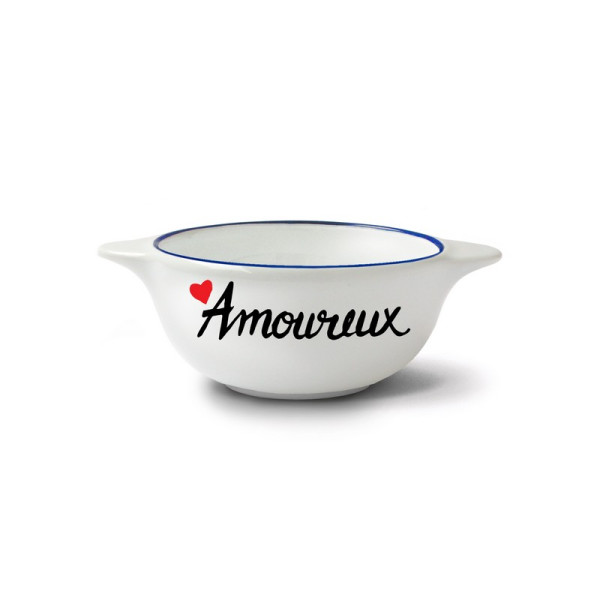 Bol breton revisité PIED DE POULE Amoureux en faïence 12cm 30cl