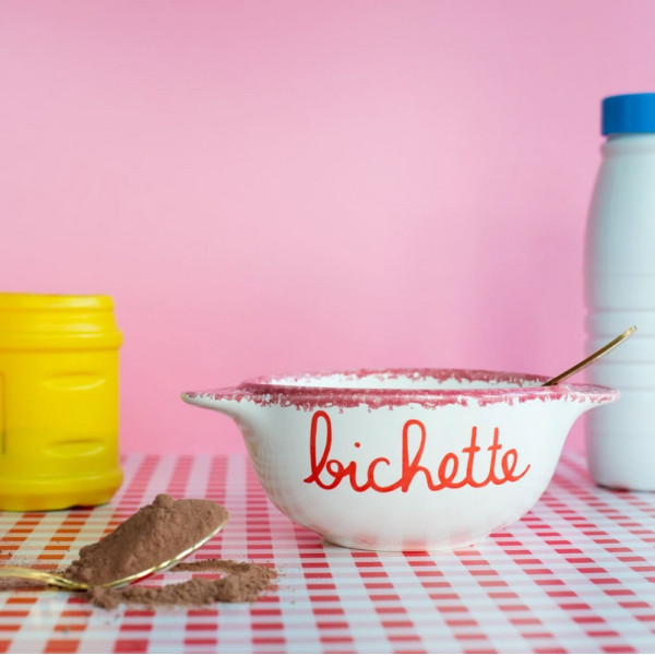 Bol breton revisité PIED DE POULE Bichette en faïence 12cm 30cl