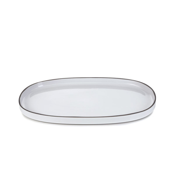 Plat ovale Caractère REVOL PORCELAINE Blanc cumulus 46.5x28.7cm