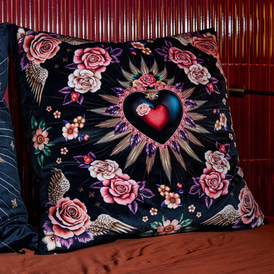 Coussin velours Cartone PODEVACHE carré 45x45cm