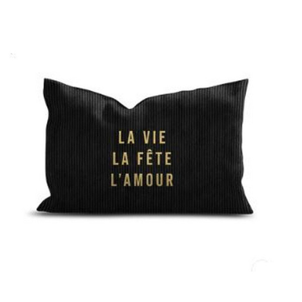 Coussin velours Vie Fête Amour PODEVACHE rectangulaire 40x60cm