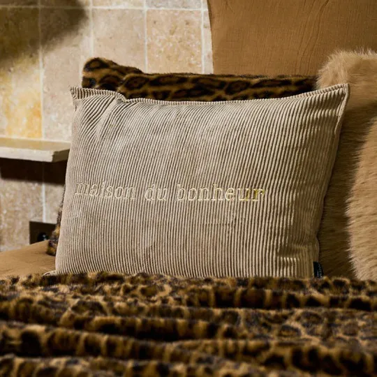 Coussin velours Maison du Bonheur PODEVACHE rectangulaire 40x60cm