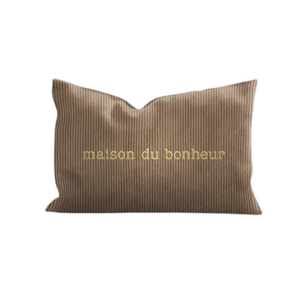 Coussin velours Maison du Bonheur PODEVACHE rectangulaire 40x60cm