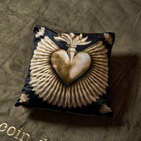 Coussin velours Blesle PODEVACHE carré 45x45cm