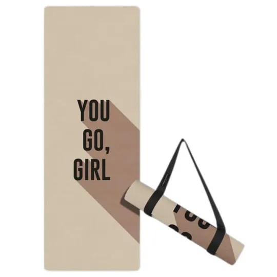 Tapis de yoga fitness Go Girl PODEVACHE rectangulaire 60x180cm gomme velours