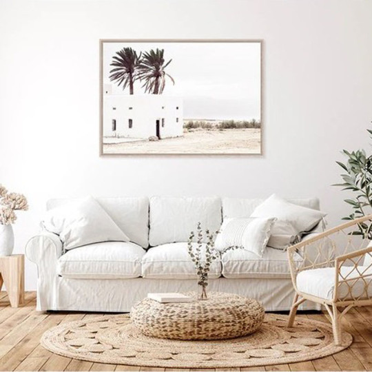 Toile encadrée Asilah PODEVACHE 65x92.5cm cadre naturel