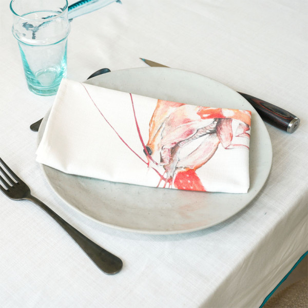 Lot de 4 serviettes de table La Marée Rouge VAREK 100% coton