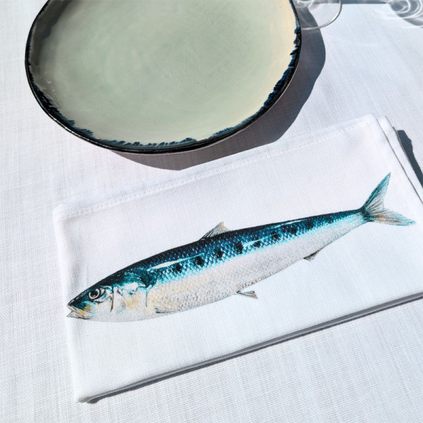 Lot de 6 serviettes de table La Marée Bleue VAREK 100% coton