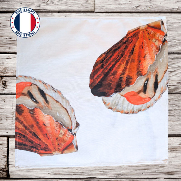 Lot de 4 serviettes de table La Marée Nacrée VAREK 100% coton