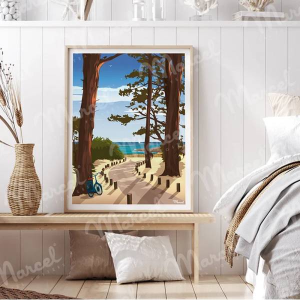 Affiche MARCEL TRAVEL POSTERS Chemin vers la Plage format 30x40cm