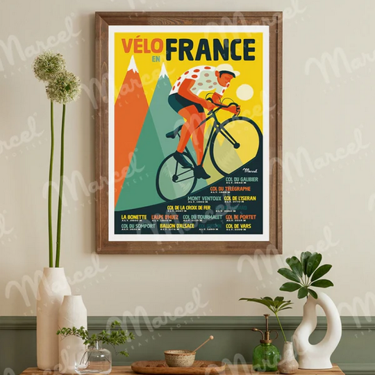Affiche MARCEL TRAVEL POSTERS Vélo en France format 30x40cm