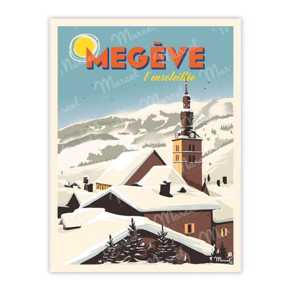 Affiche MARCEL TRAVEL POSTERS Megève format 30x40cm