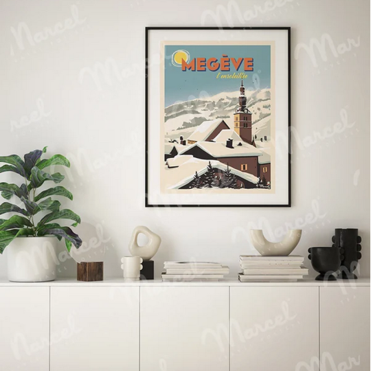Affiche MARCEL TRAVEL POSTERS Megève format 30x40cm