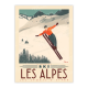 Affiche MARCEL TRAVEL POSTERS Les Alpes Tremplin à ski format 30x40cm